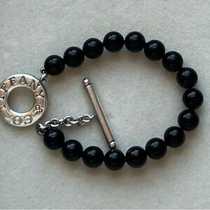 Tiffany & Co. Onyx Bead Bracelet with Silver Clasp